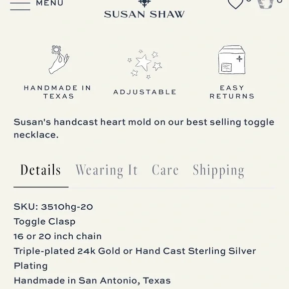 Gold Heart Pendant Necklace - Picture 4 of 6